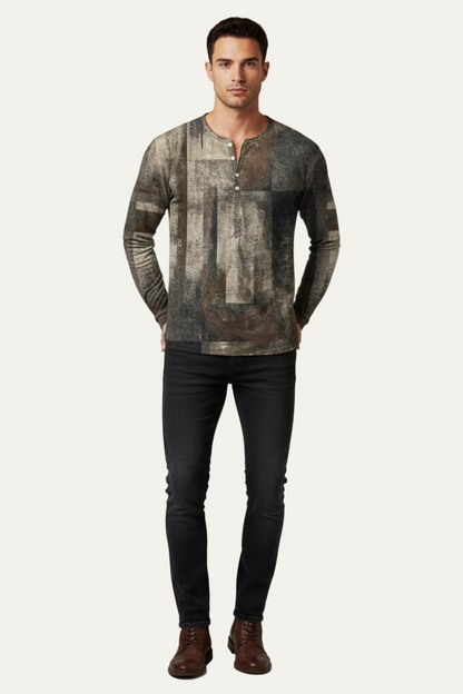 Stylish Graphic Long Sleeve Casual Shirt