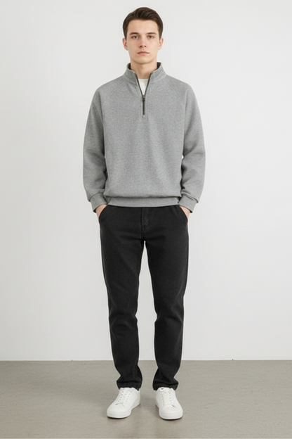 Classic Fit Crew Neck Pullover Sweatshirt