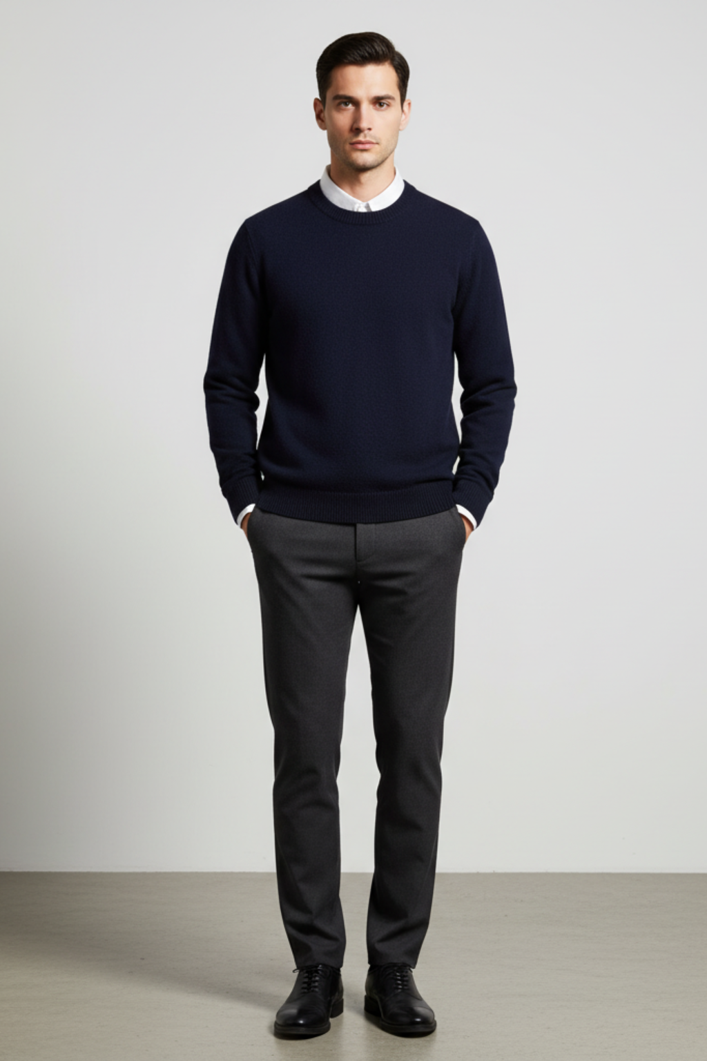 Large Men's Cozy Crew Neck Sweater