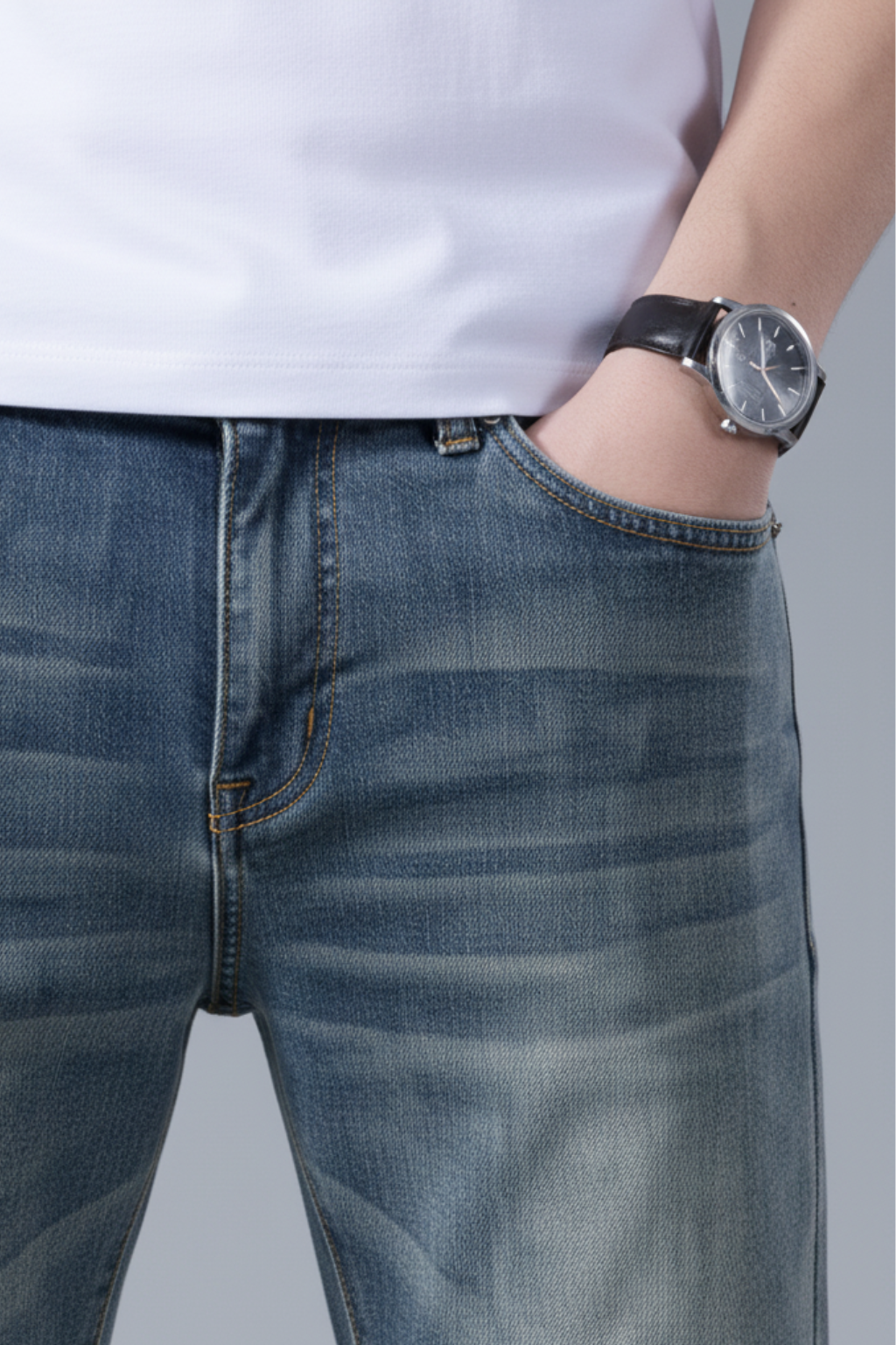 Men's Classic Straight Fit Jeans Pants