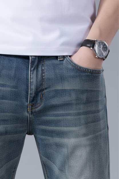 Men's Classic Straight Fit Jeans Pants