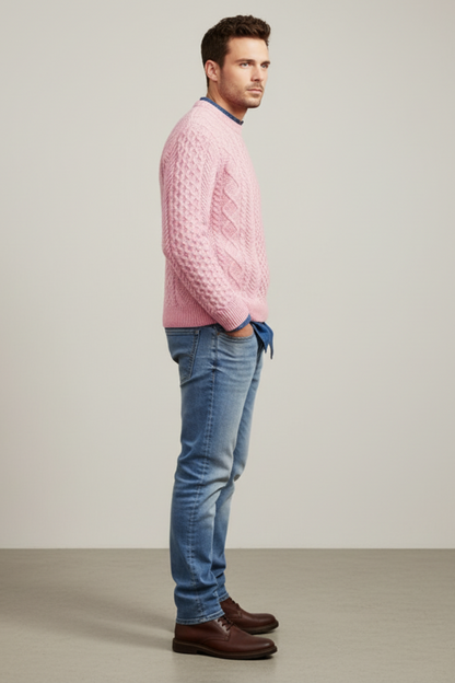 Men's Classic Fit Crew Neck Wool Sweater