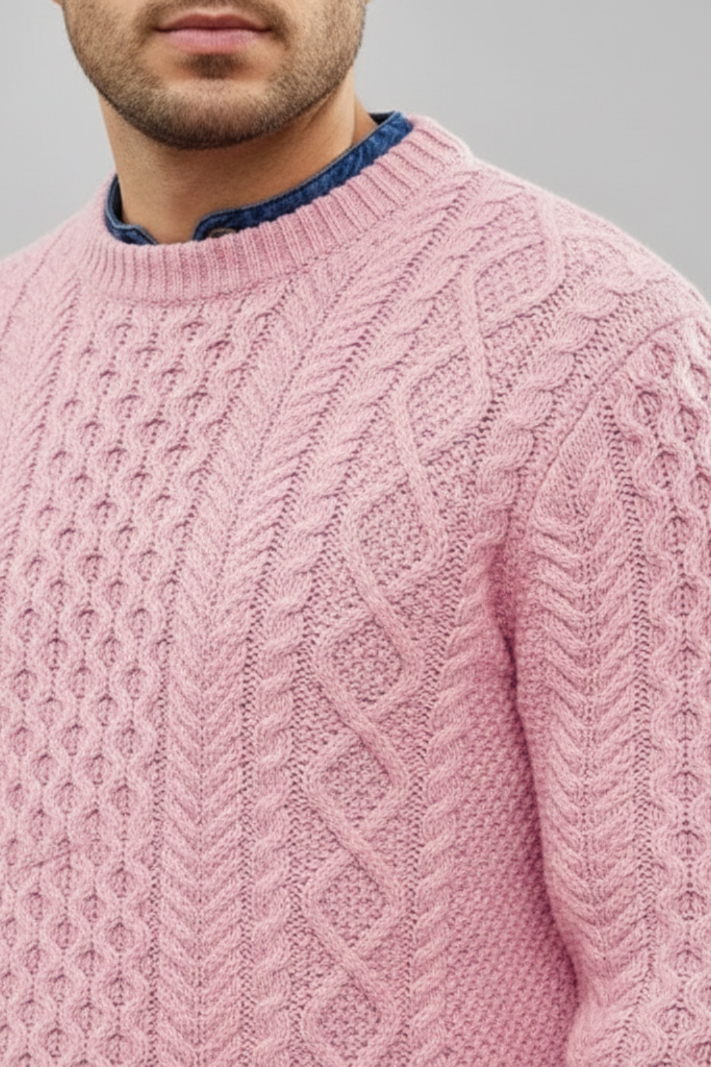 Men's Classic Fit Crew Neck Wool Sweater