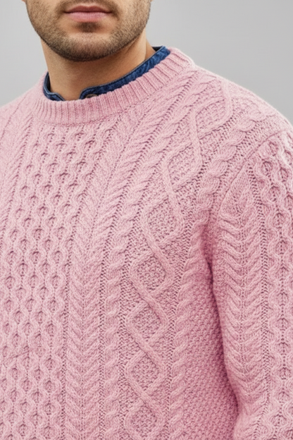 Men's Classic Fit Crew Neck Wool Sweater