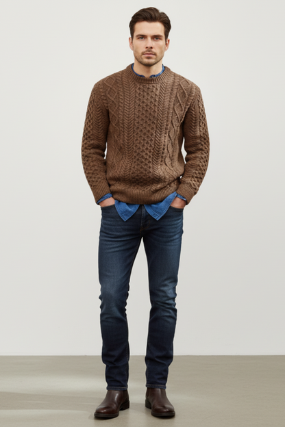 Men's Classic Fit Crew Neck Wool Sweater