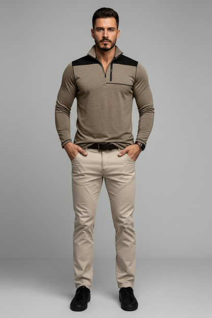 Men's Fitted Lightweight Zip Sweater - OutfitLondon