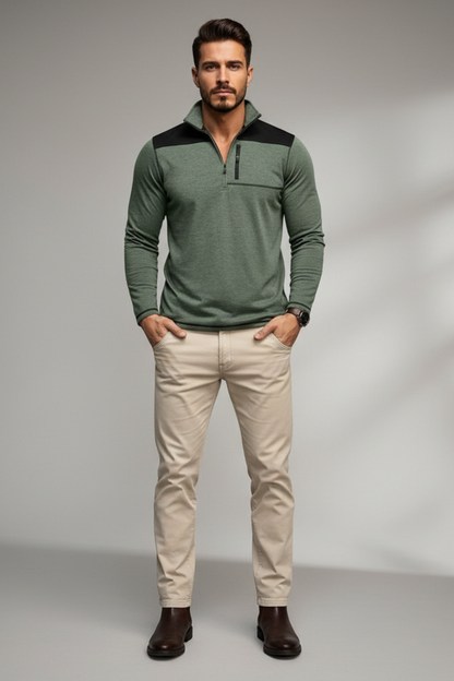 Men's Fitted Lightweight Zip Sweater