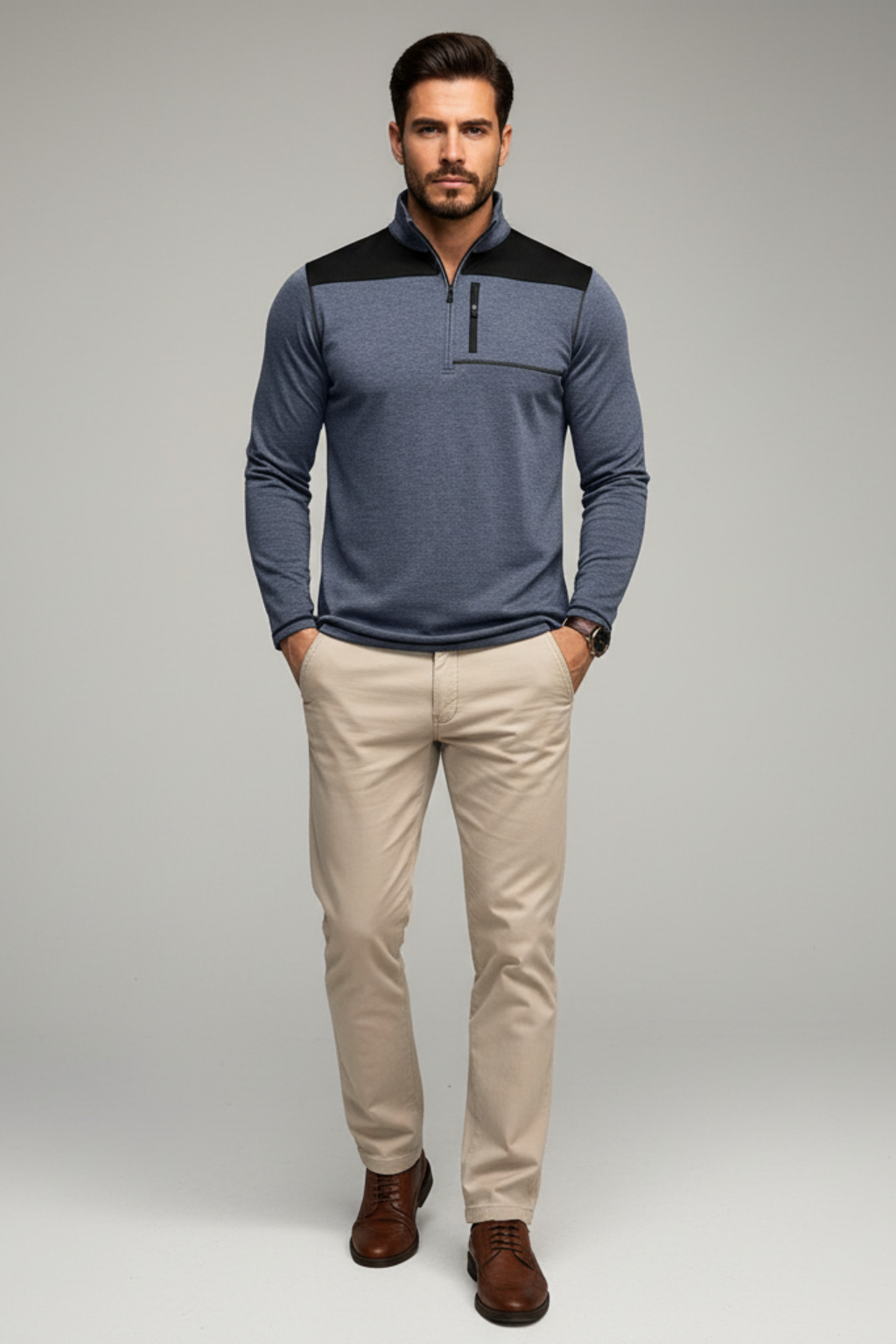 Men's Fitted Lightweight Zip Sweater