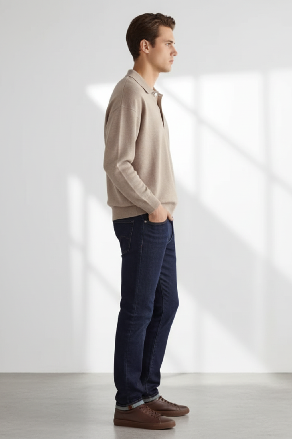 Soft Crew Neck Knit Sweater for Men