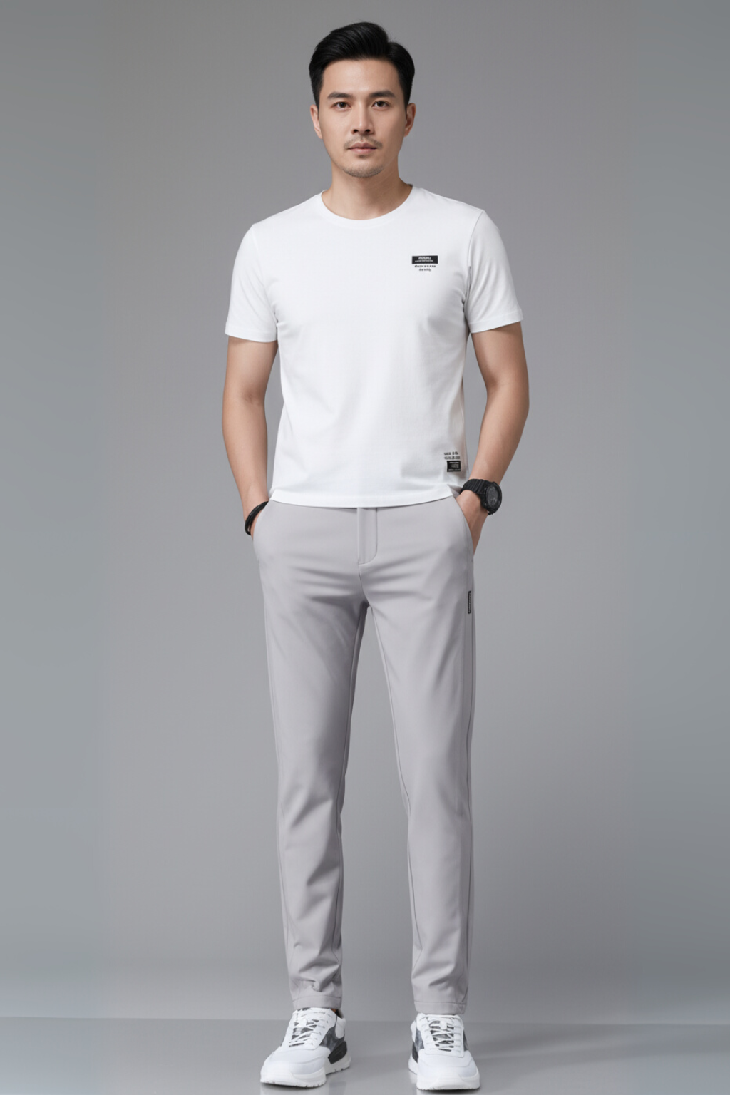 Men's Slim Fit Flat Front Pants - OutfitLondon