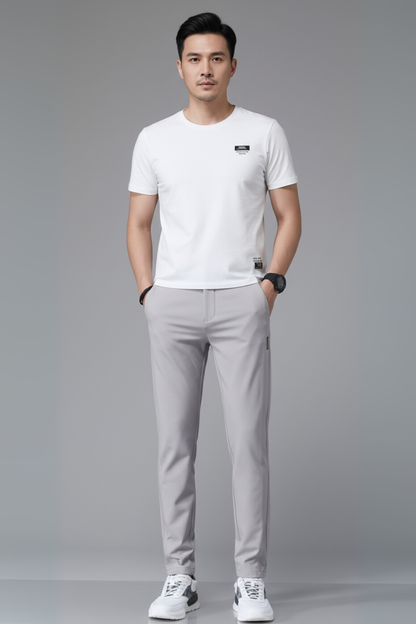 Men's Slim Fit Flat Front Pants - OutfitLondon