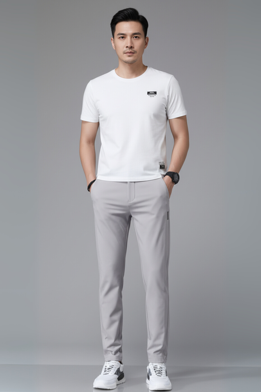 Men's Slim Fit Flat Front Pants - OutfitLondon