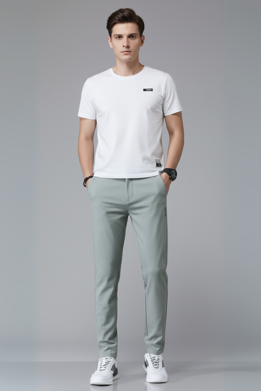 Men's Slim Fit Flat Front Pants