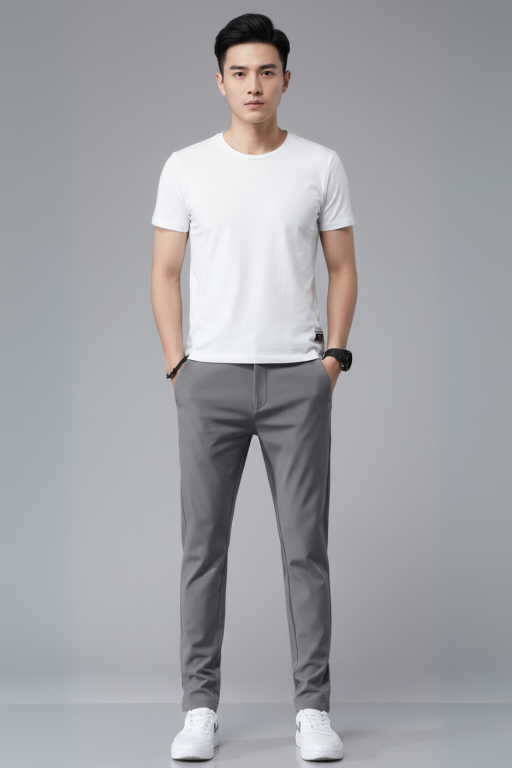 Men's Slim Fit Flat Front Pants