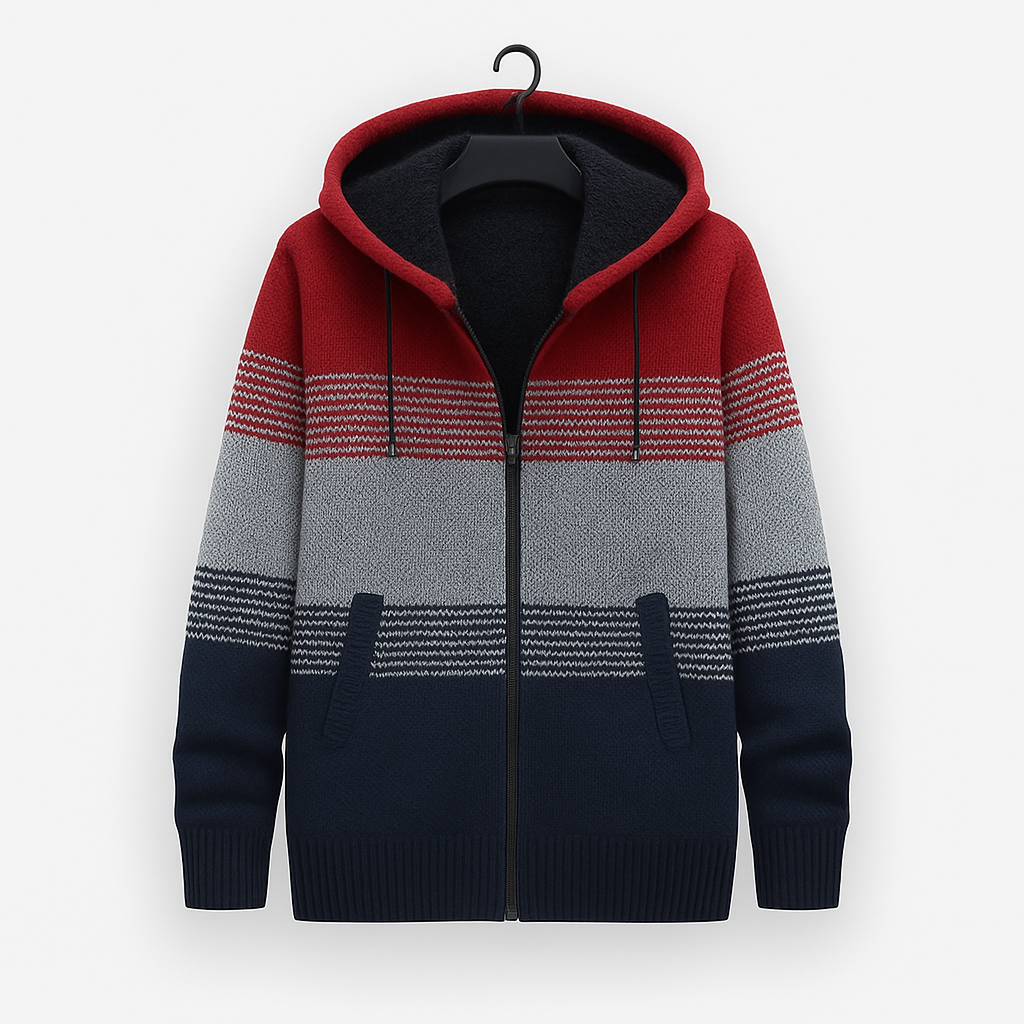 Cozy Mens Zip Up Hoodie Sweater - OutfitLondon