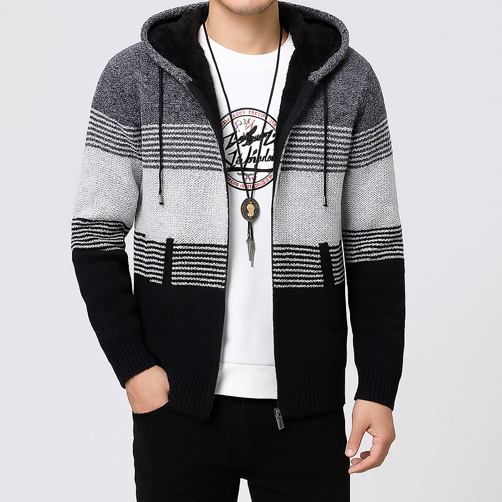 Cozy Mens Zip Up Hoodie Sweater