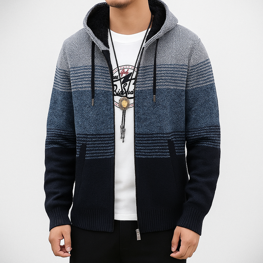 Cozy Mens Zip Up Hoodie Sweater