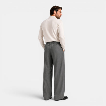 Men's Stylish Wide Leg Pleated Tailored Trousers