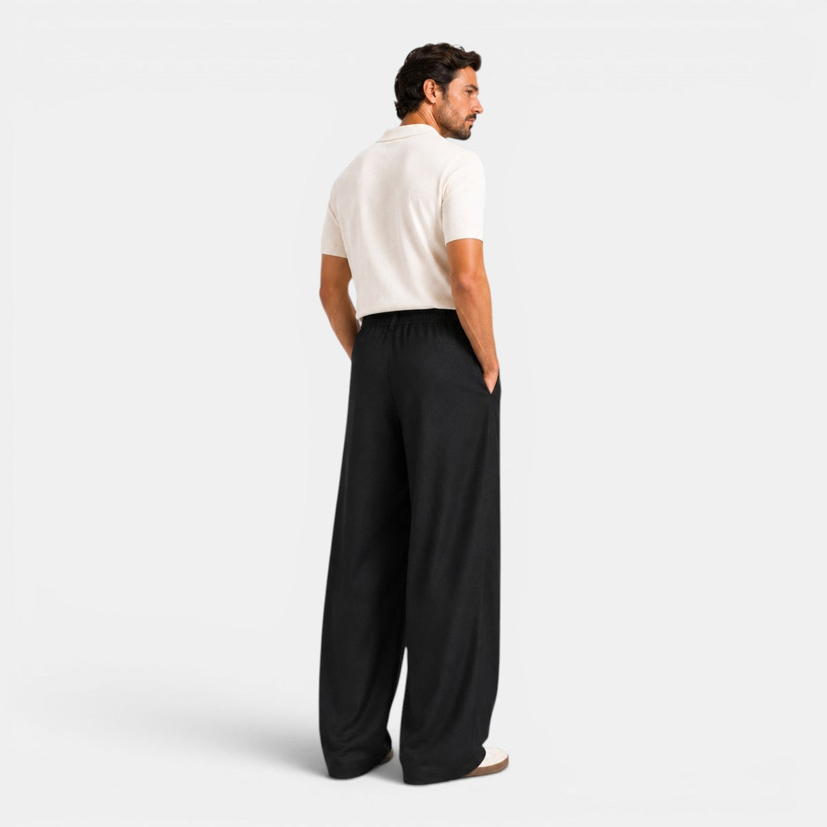 Men's Stylish Wide Leg Pleated Tailored Trousers