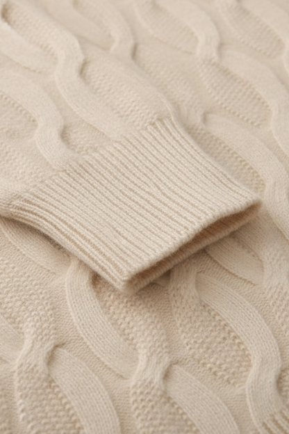 Comfortable Crew Neck Cable Knit Sweater