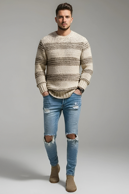 Classic Warm Crew Neck Sweater - OutfitLondon