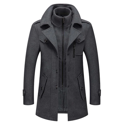 Warm Water-Resistant Short Trench Coat for Men