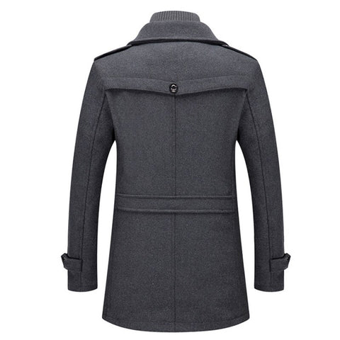 Warm Water-Resistant Short Trench Coat for Men