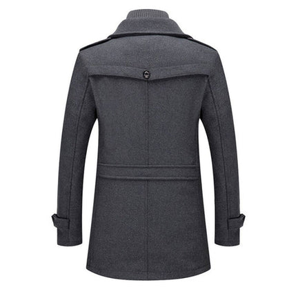 Warm Water-Resistant Short Trench Coat for Men