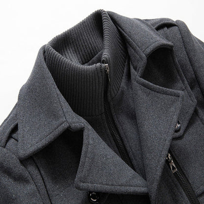 Warm Water-Resistant Short Trench Coat for Men