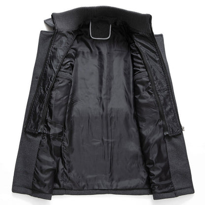 Warm Water-Resistant Short Trench Coat for Men