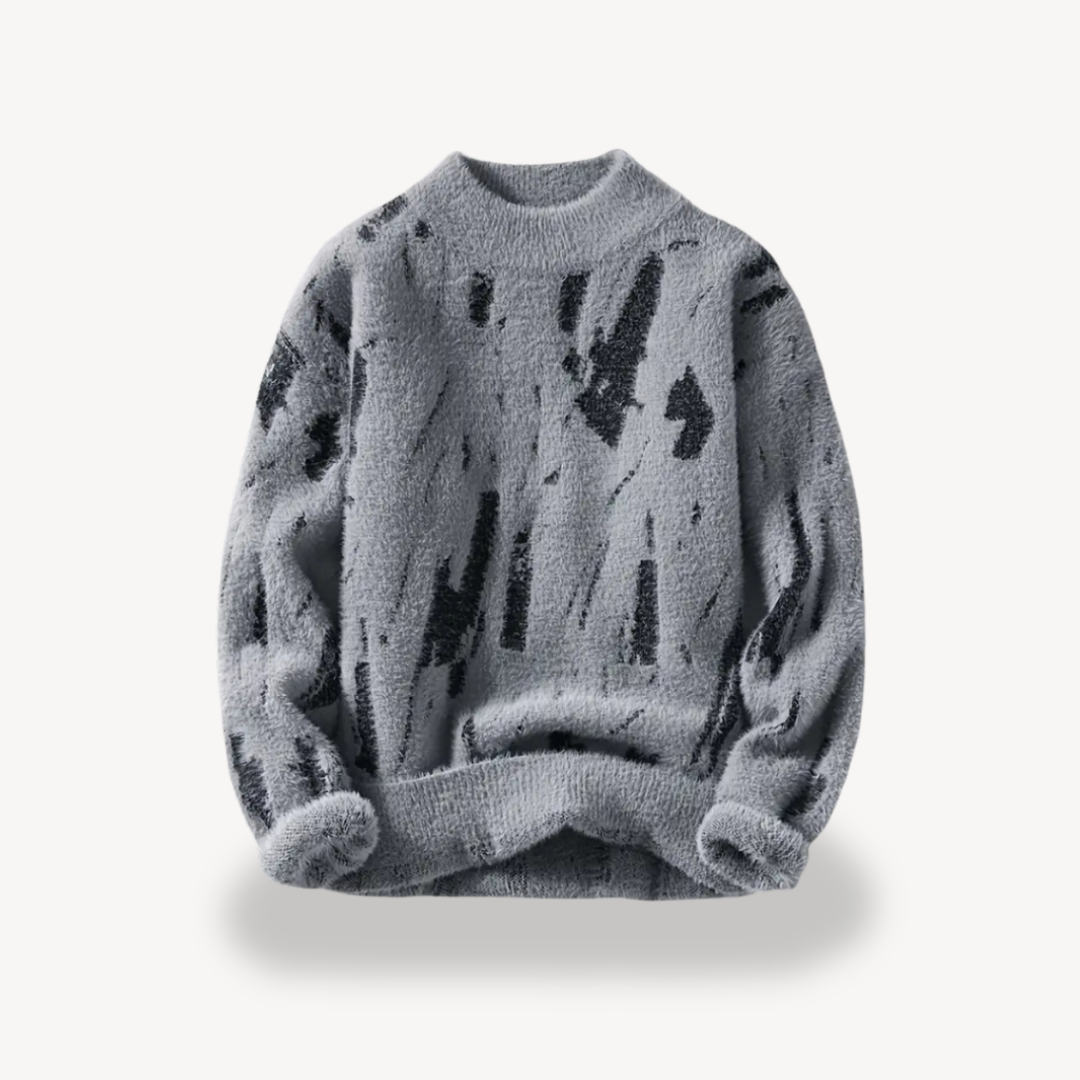 Unique Patterned Crew Neck Sweater