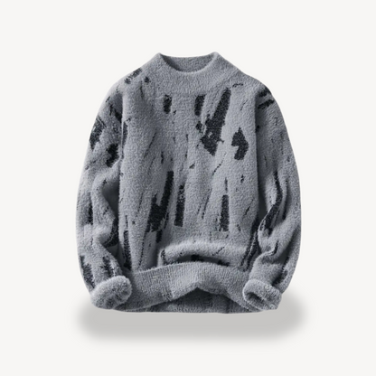 Unique Patterned Crew Neck Sweater