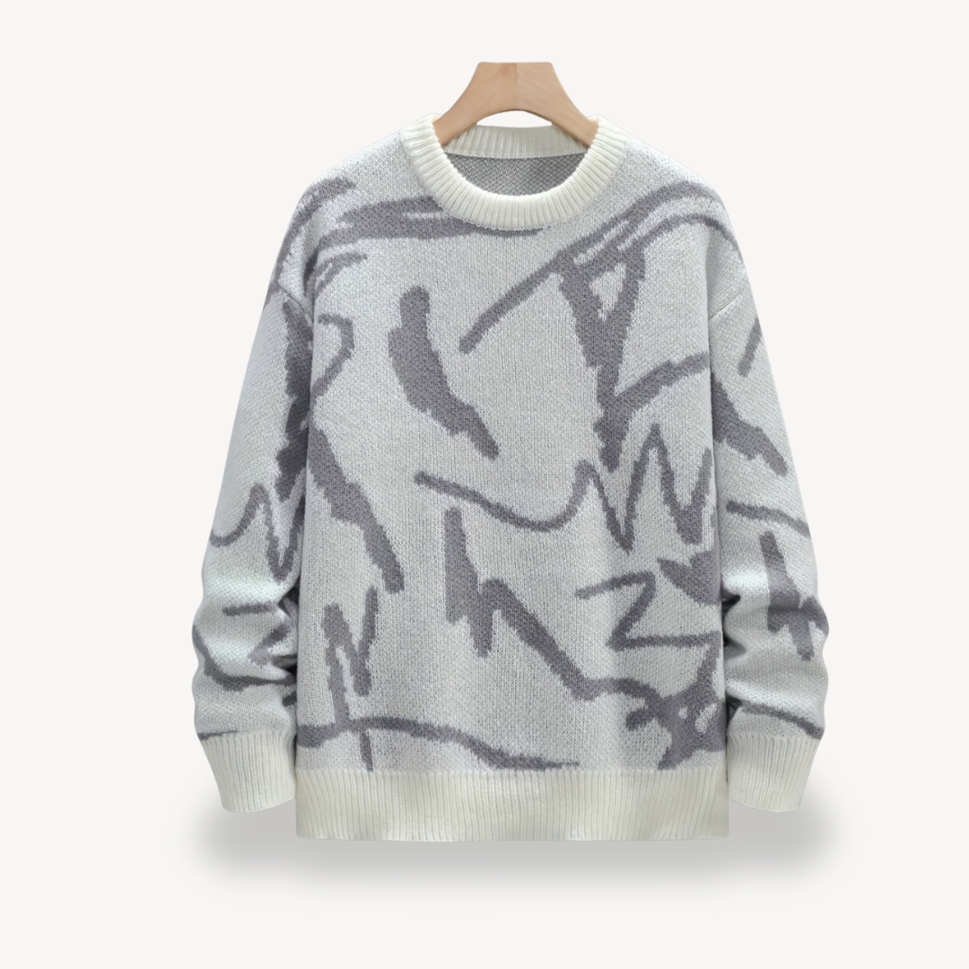 Trendy Graphic Pullover Sweater - OutfitLondon