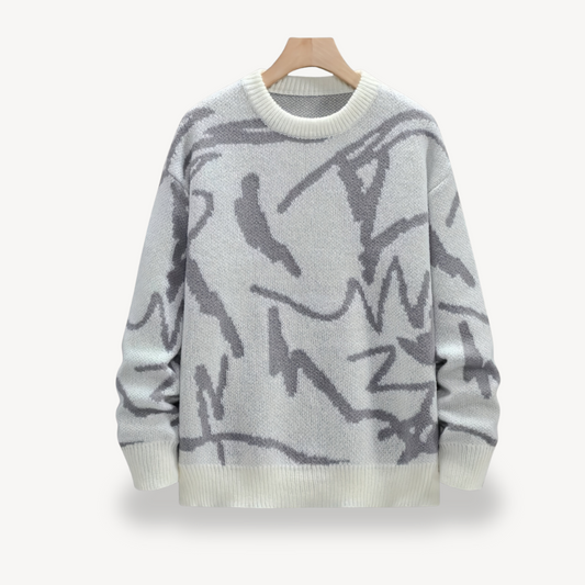 Trendy Graphic Pullover Sweater - OutfitLondon