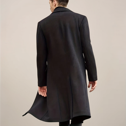 Classic Fit Men's Long Wool Coat