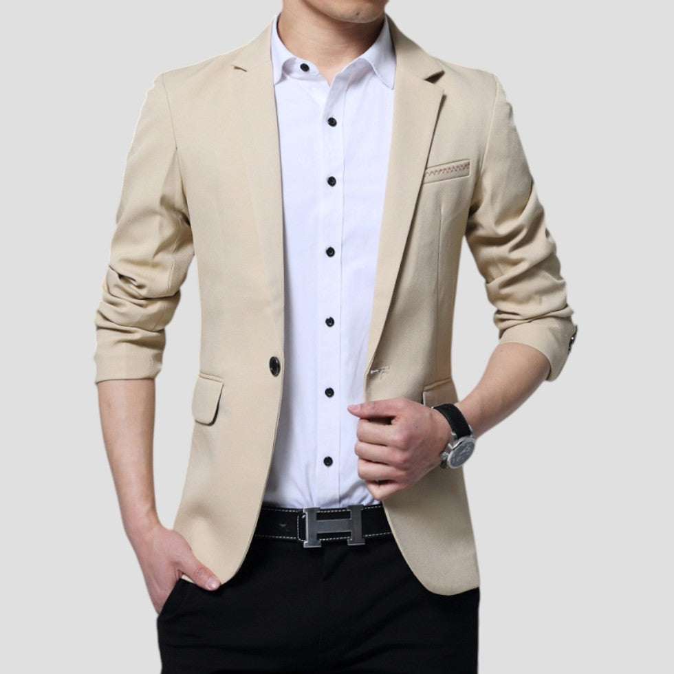 Slim Fit One Button Business Blazer