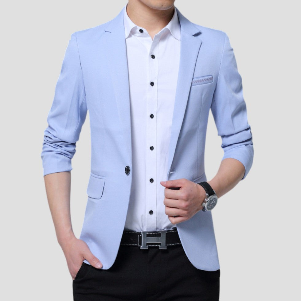 Slim Fit One Button Business Blazer