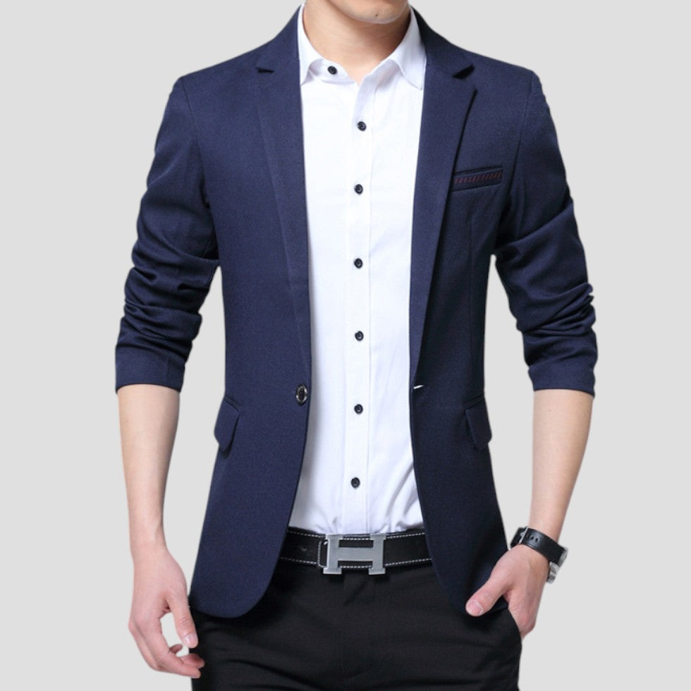 Slim Fit One Button Business Blazer