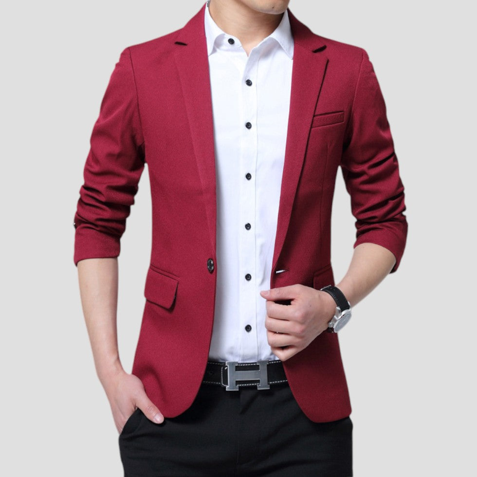 Slim Fit One Button Business Blazer