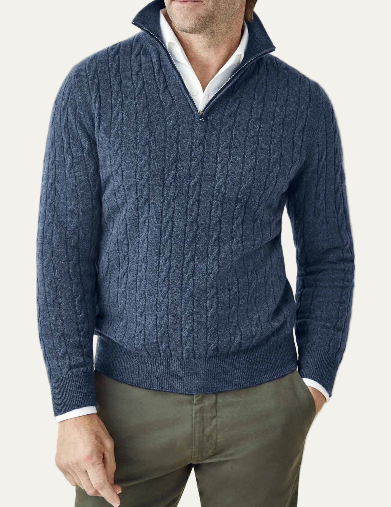 Men's Crew Neck Warm Knit Sweater - OutfitLondon