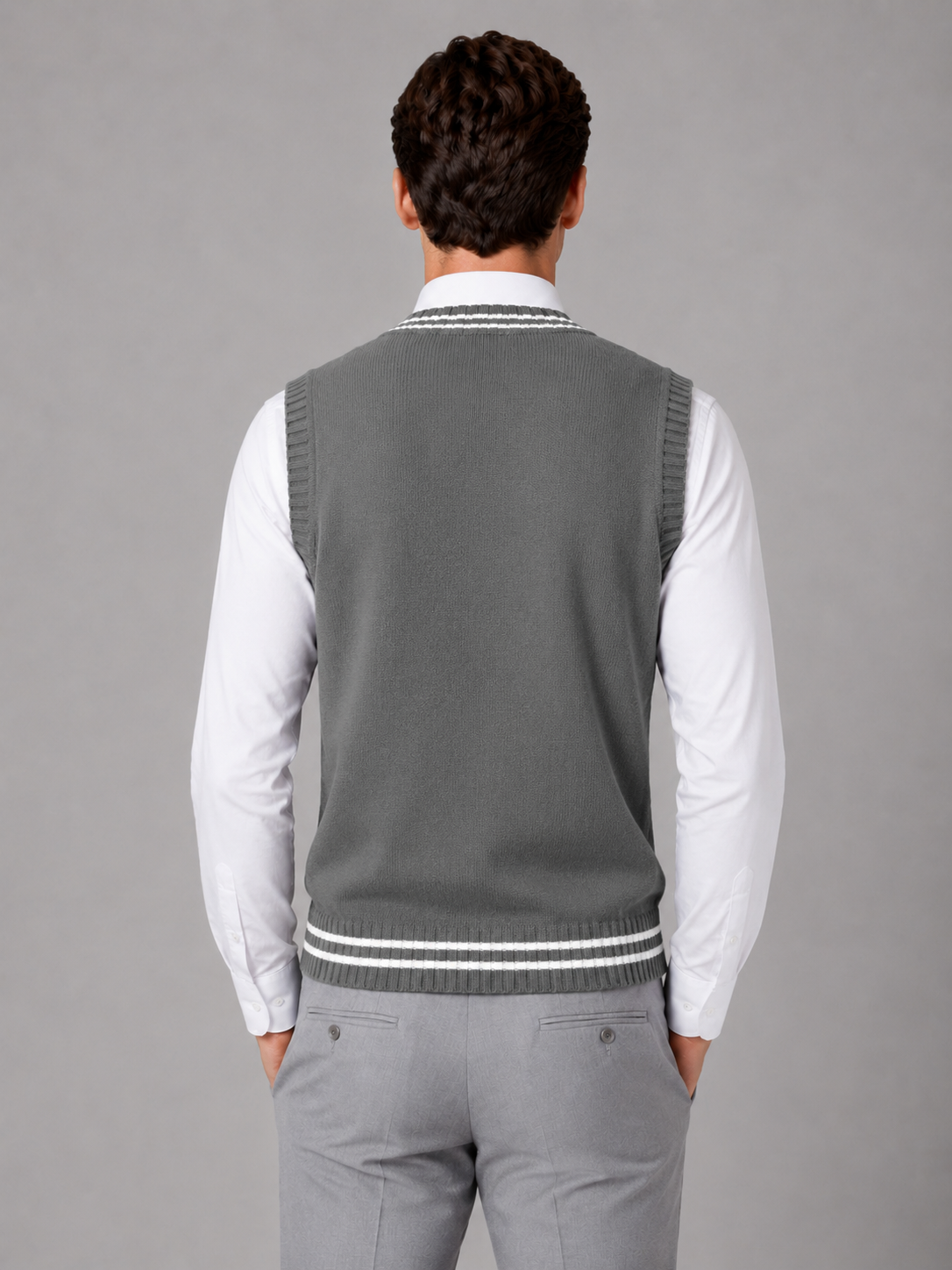 Men's Classic Cable Knit V-Neck Sweater Vest