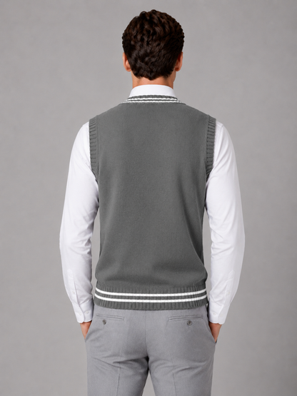Men's Classic Cable Knit V-Neck Sweater Vest