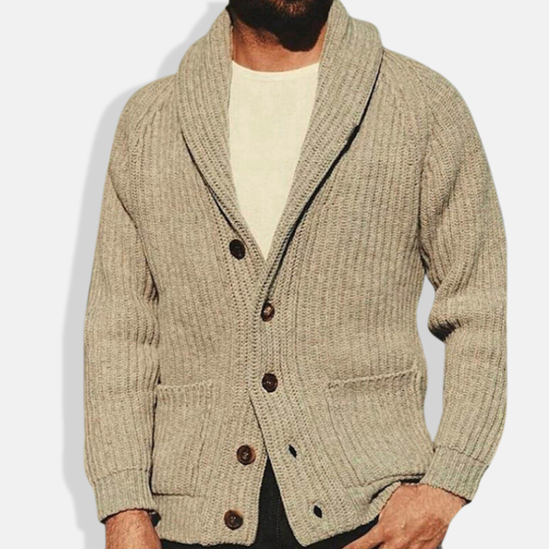 Men's Thick Cable Knit Sweater Cardigan - OutfitLondon