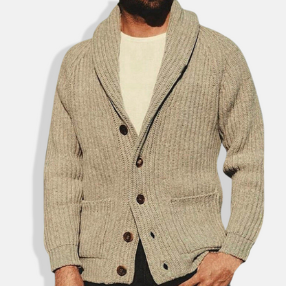 Men's Thick Cable Knit Sweater Cardigan - OutfitLondon