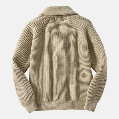 Men's Thick Cable Knit Sweater Cardigan