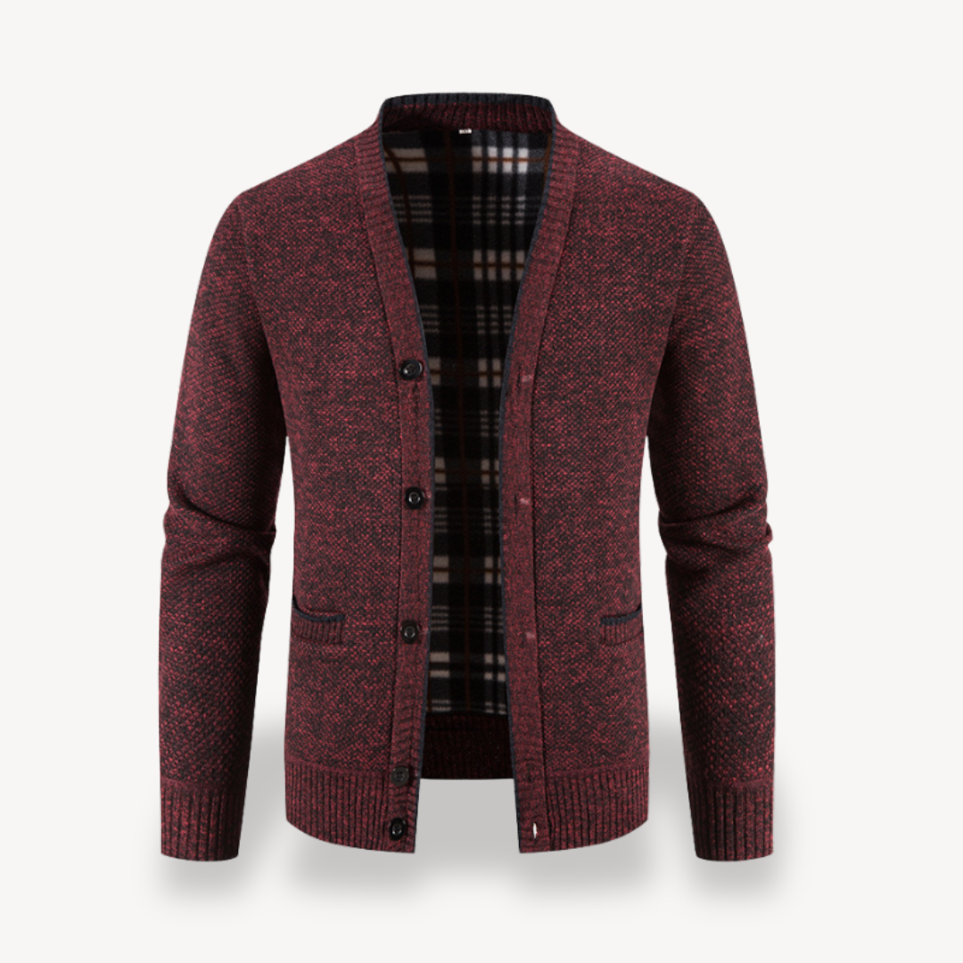 Classic Plaid Lined Mens Sweater