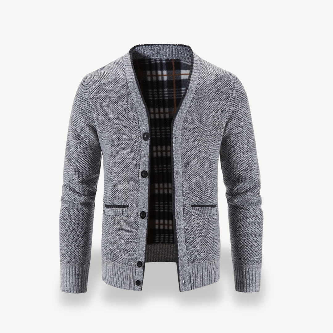 Classic Plaid Lined Mens Sweater