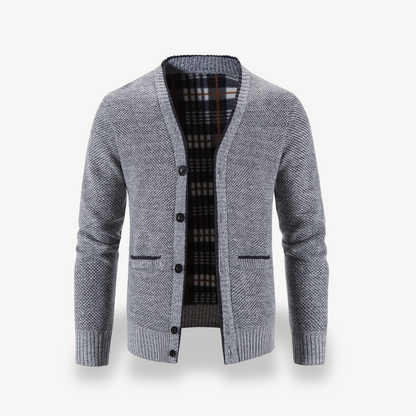 Classic Plaid Lined Mens Sweater