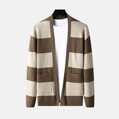 Classic Stripe Open Cardigan Sweater