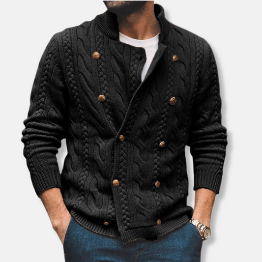 Classic Fit Crew Neck Men's Cardigan - OutfitLondon